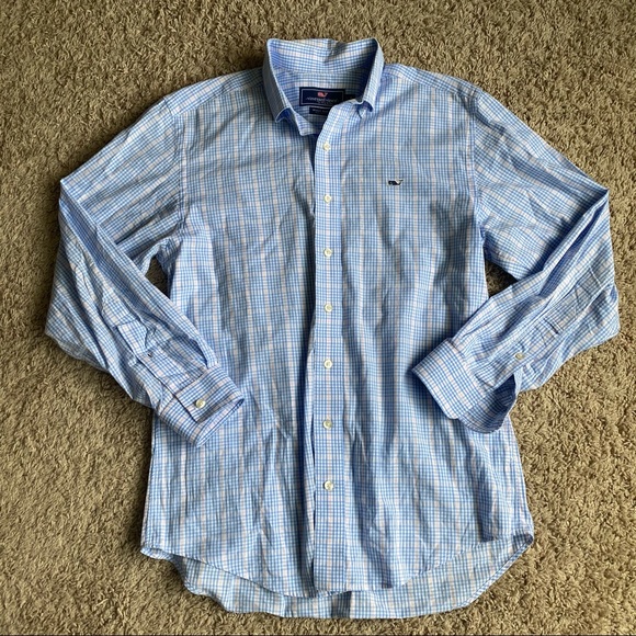 Vineyard Vines Men’s Small Button Down blue pink - Picture 8 of 9